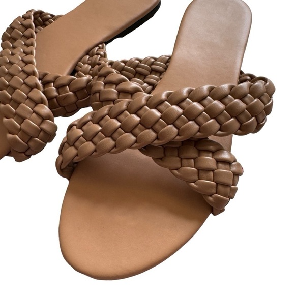 Braided Slip-On Sandals, Tan, Size 41 - Picture 2 of 5